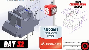 Day 32|| CSWA Free Course ||Solidworks Tutorial for Beginners | Part Modelling ||step by step