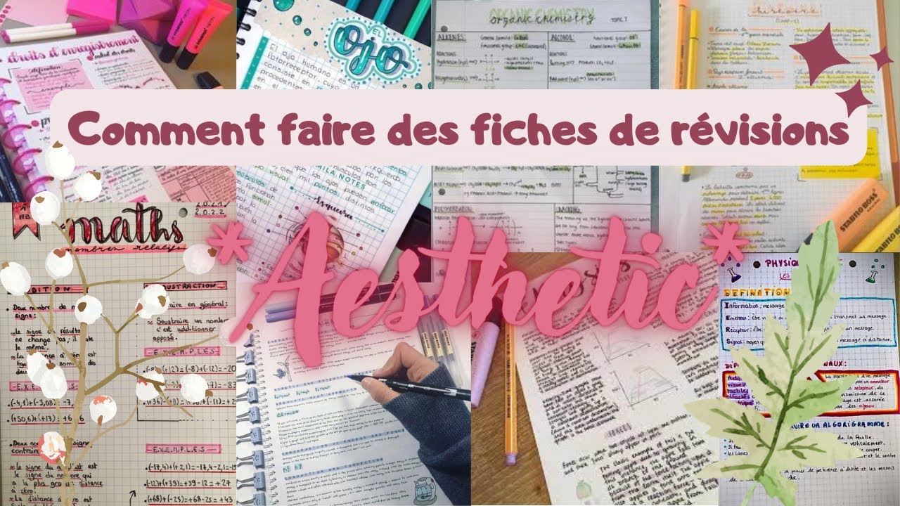 Comment faire des fiches de révision 🌻AESTHETIC🌻 - YouTube
