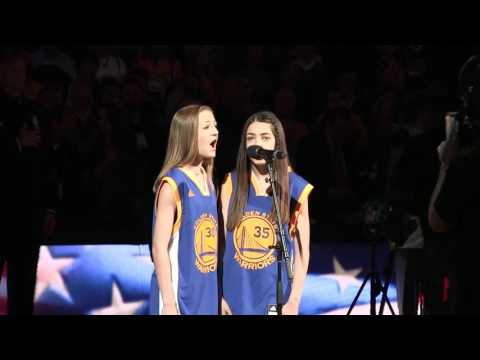 Liberty Belles sing the National Anthem at the Golden State Warriors