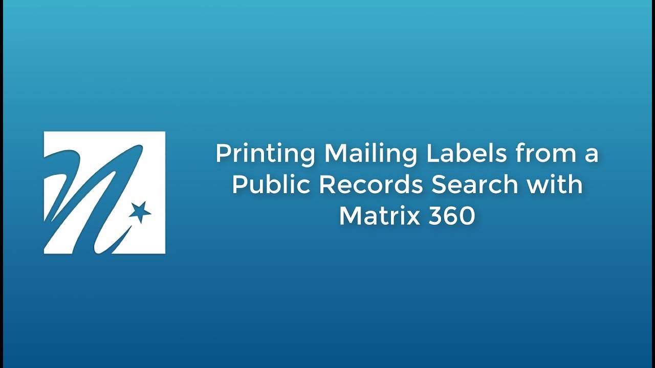 How To Print Mailing Labels From A Public Records Search YouTube