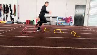 Single Leg Random Multidirectional Mid / Low Hurdle Repeats #plyometrics