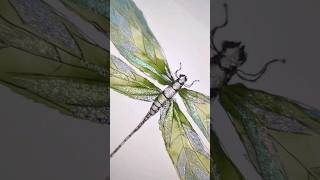 How I paint WATERCOLOR Dragonfly from dots! #painting #watercolor #drawing   @skrimwatercolor2740