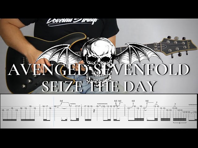 AVENGED SEVENFOLD - SEIZE THE DAY (Solo) | Guitar Cover Tutorial (FREE TAB) class=