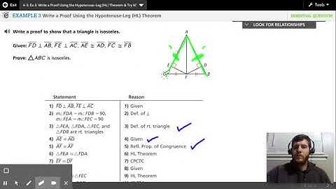 4-5 Example 3: Write a Proof Using HL Theorem