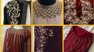 Stunning , Top And Beautiful Hand Embroidered Neck Designs 20222023 In One By Hiba Pari