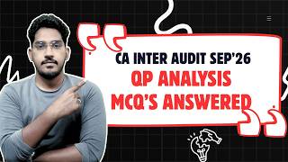 CA Inter Audit QP Analysis for Sep'26 | CA Mahamood Shaik