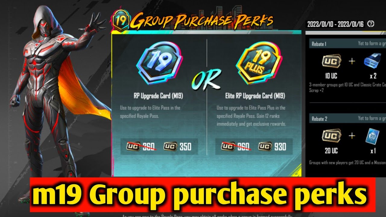 pubg mobile new m19 Group purchase perks explain l How to create m19 Group purchase perks event pubg
