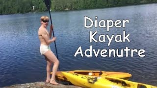 Diapered kayak adventure with an age play diaper boy!