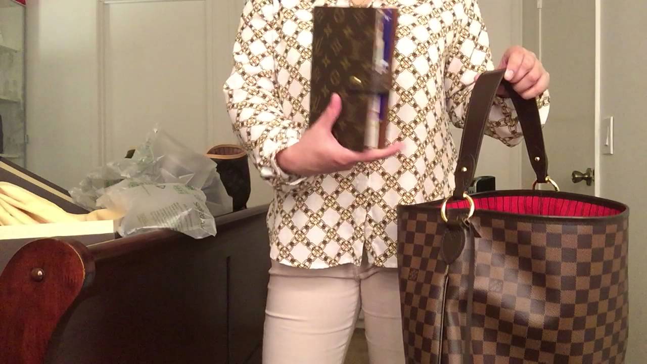 Louis Vuitton Delightful Damier Ebene MM size Unboxing.. so excited! (New Model) - YouTube
