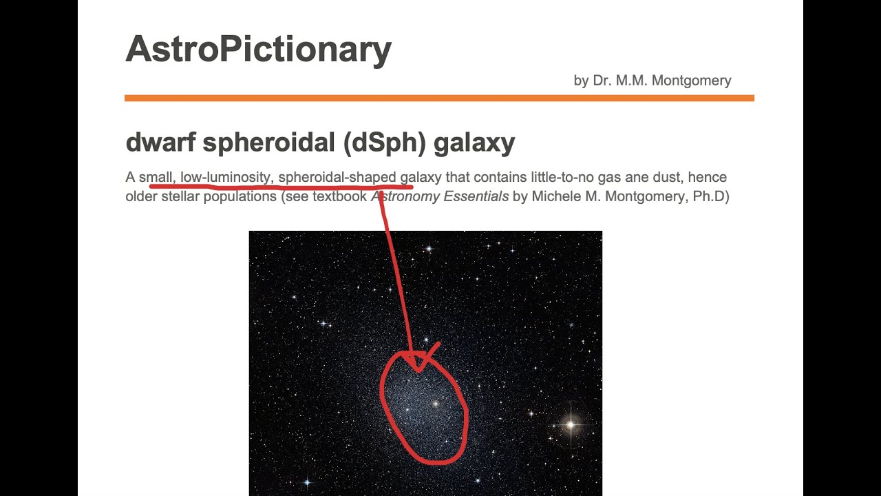 dwarf spheroidal (dSph) galaxy - YouTube
