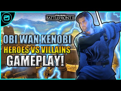 Star Wars Battlefront 2 Obi Wan Kenobi Gameplay! (Heroes vs Villains)