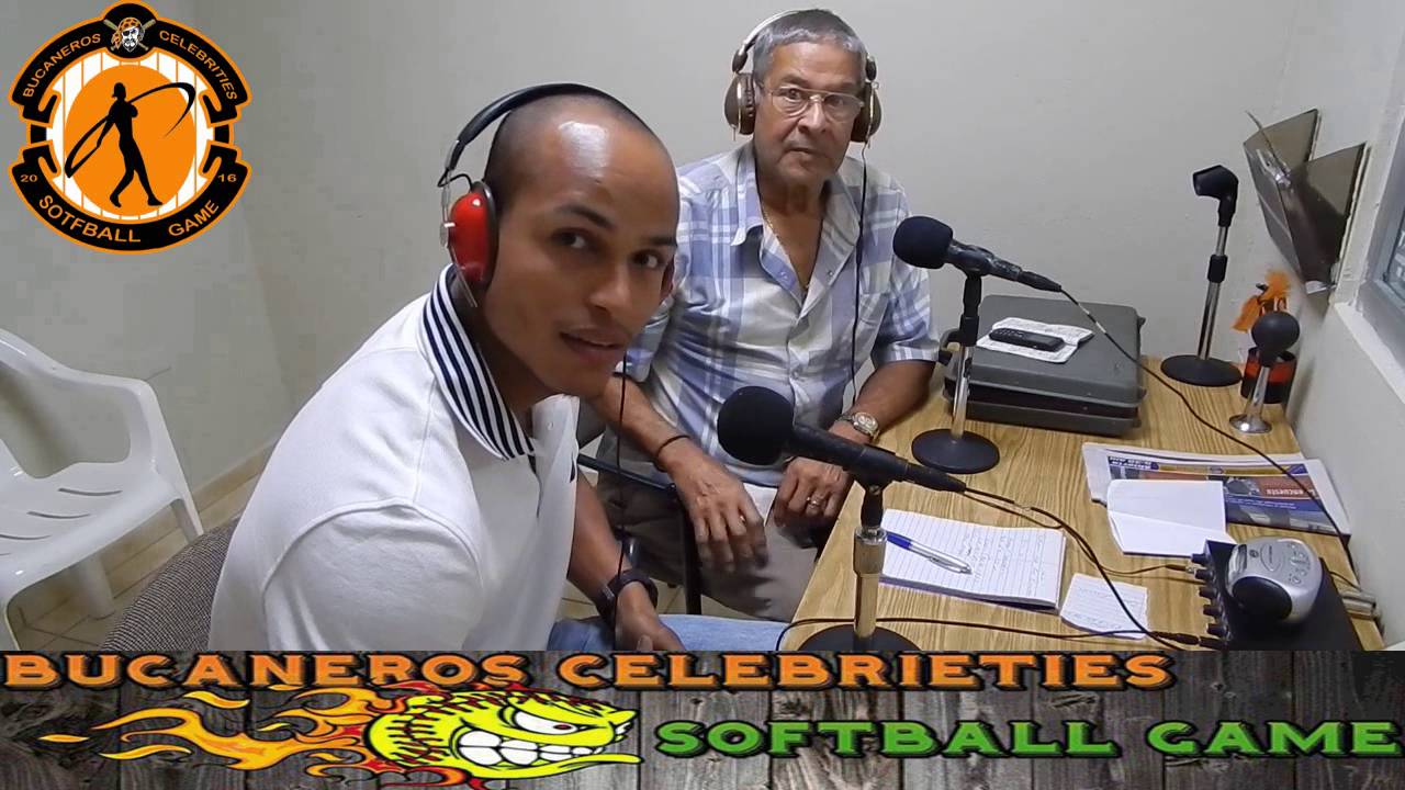 ANGEL MORALES PROMOCIONANDO EL BUCANERO CELEBRIETIES SOFTBALL GAME EN