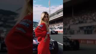 Blonde Bombshell in Ferrari Red Steals the Show at Monaco GP! 🔥🏎️ #monacogp #ferrarilifestyle