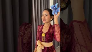 Tryon tusukan bunga terbaru, tusukan bunga seroja💙 #foryou #aksesorisrambut #tryon