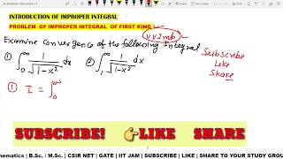 #14 Improper integral 1/(1-x^2)^1/2 with  limit 0 to infinity |improper integral square root (1-x^2)