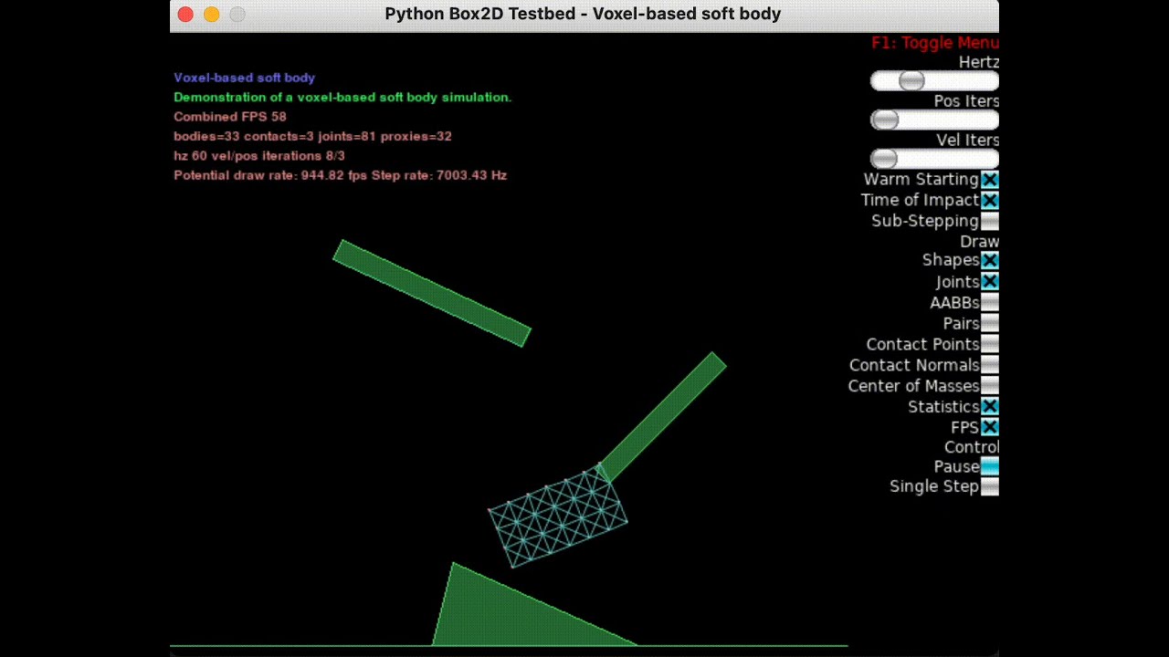 Simulation of a voxel-based soft body