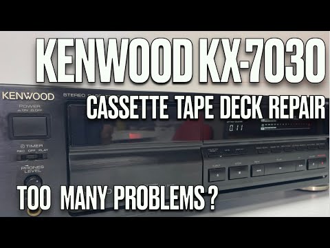 how to DIY service vintage audio Kenwood kx-7030 cassette tape deck repair with too many issues