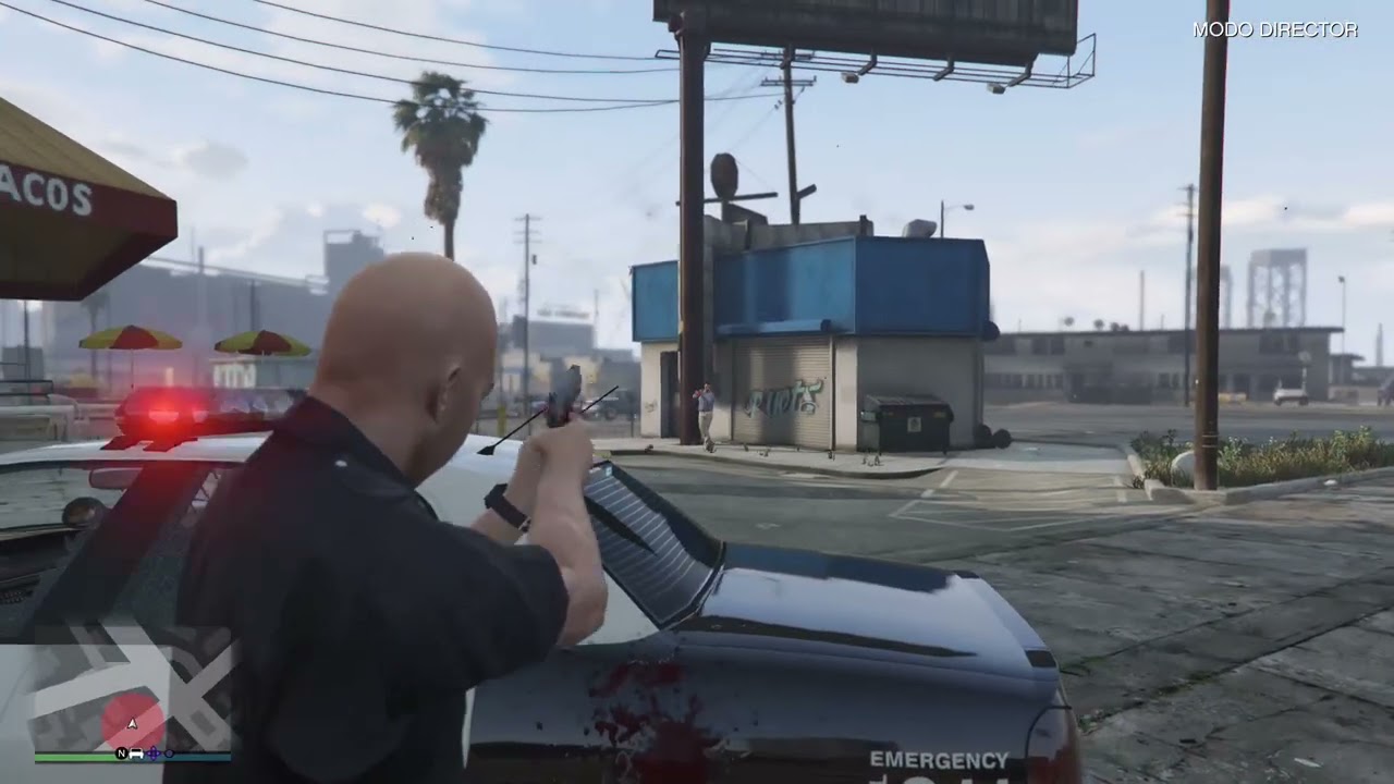 haciendo lavor de policia patrullando 🚔 las calles barrio de los santos