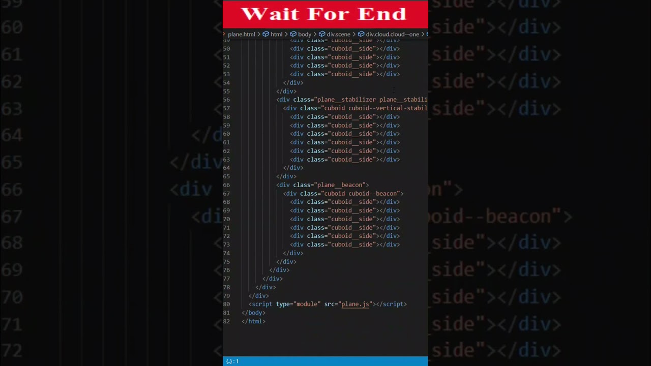 plane animation in HTML CSS & JS 