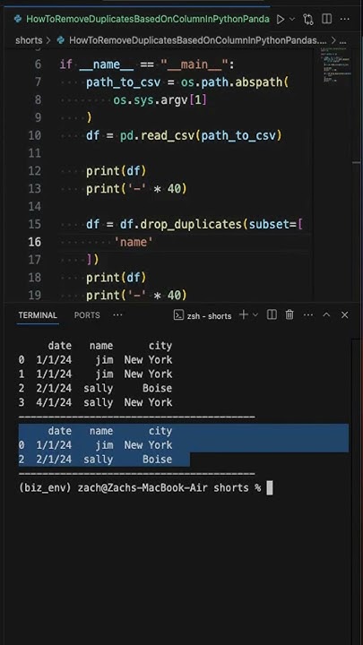 How To Remove Duplicates Based On Column In Python Pandas - YouTube