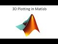 3D Plotting in Matlab