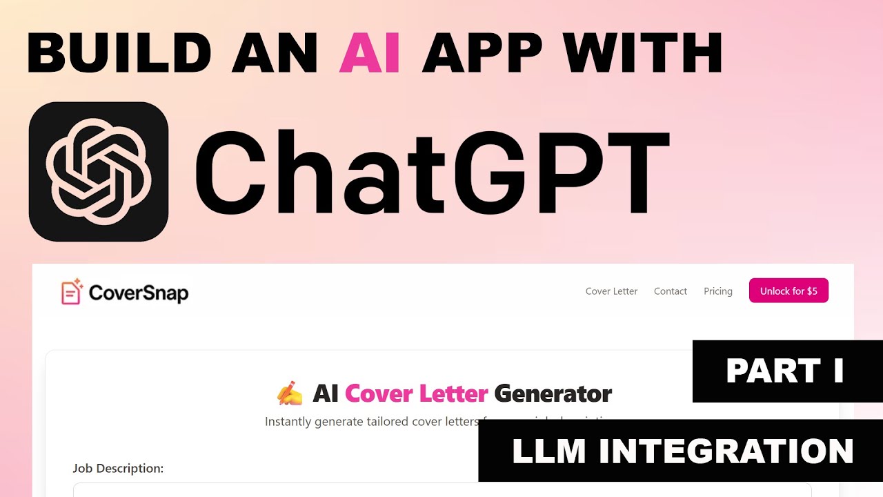 Build an AI App with ChatGPT (Next.js + OpenAI) | Part I: LLM Integration