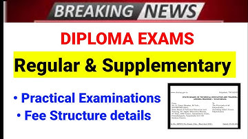 AP Diploma Regular /Supplementary Exams Notification || Sbtet circular || MVR education