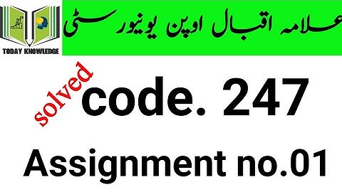 solved Assignment code 247 || aiou solved Assignment spring 2020
