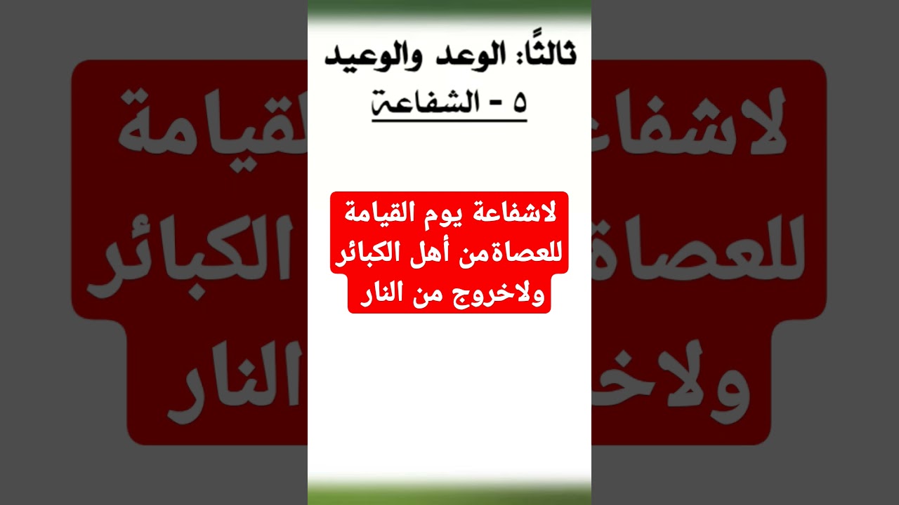 درس هام في معرفة الحقيقة بأنه لا شفاعة للعصاة من أهل الكبائر للأستاذ عباس أبو منصر