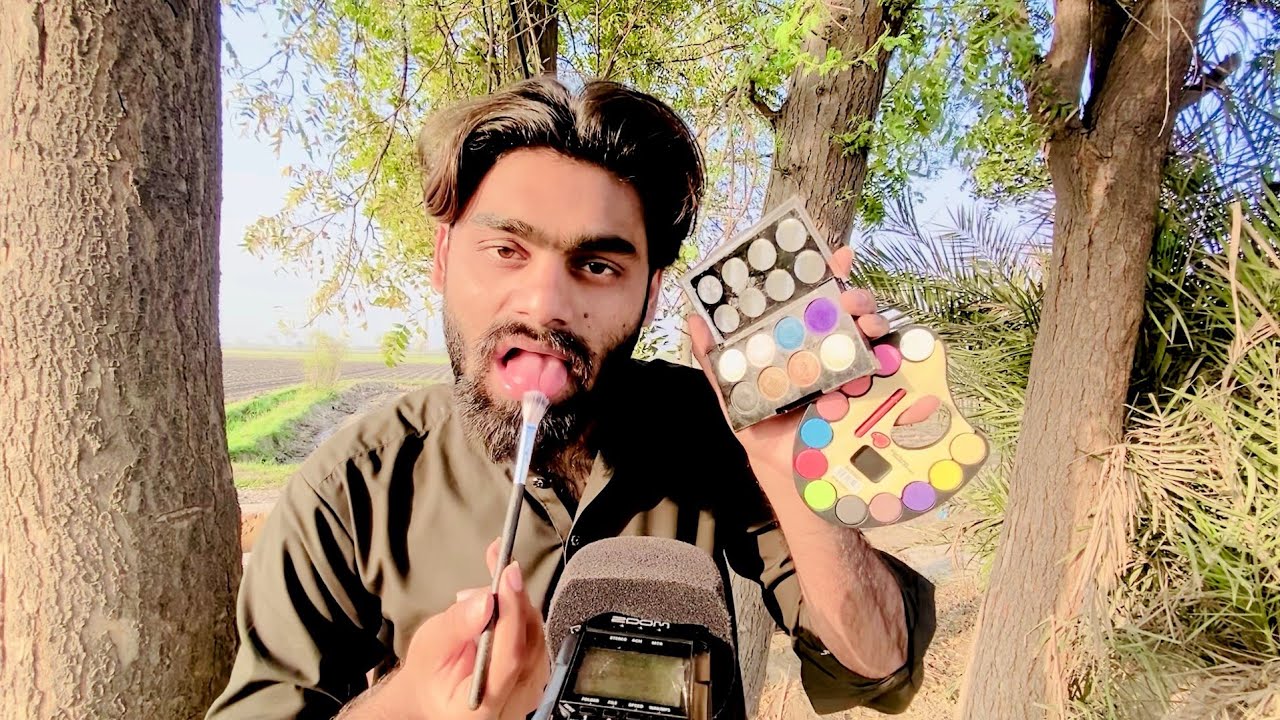 ASMR SPIT PAINTING 🎨ON YOUR FACE MAKEUP 💄 MOUTH SOUNDS 👅 