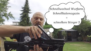 Steambow AR 6 Stinger 2 Upgradekit Schnellwechsel Wurfarm, Schusstest, Bolzengeschwindigkeit Teil 2