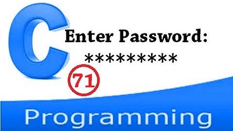 How to read passwords in c programming