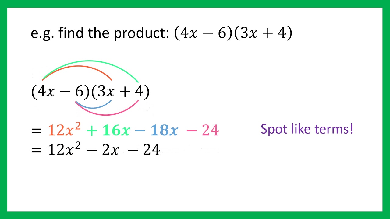 Products - Grade 10 Maths