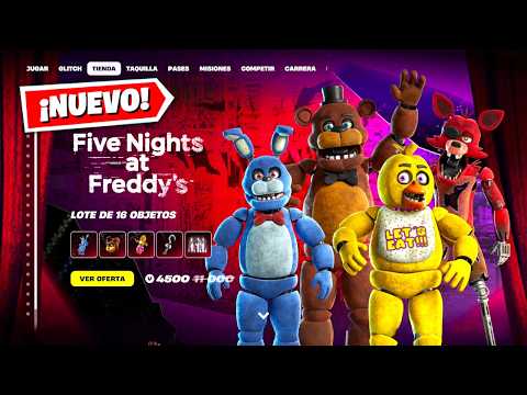 All Fortnite x FNAF Bundle Item Shop Showcase [Spanish Interface]