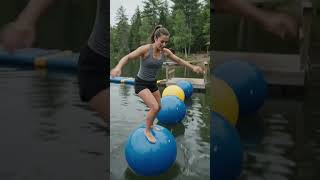 I Tried the Ultimate Water Obstacle Course! (Did I Wipe Out?) #shorts #ObstacleCourse #Wipeout