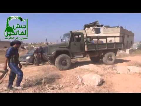 ريف ادلب كفرباسين اغتنام سيارة عسكرية بعد تحرير حواجز قوات النظام 23 5 2014