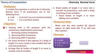 Chomsky Normal Form: Definition, Algorithm, and Example | Theory of Computation
