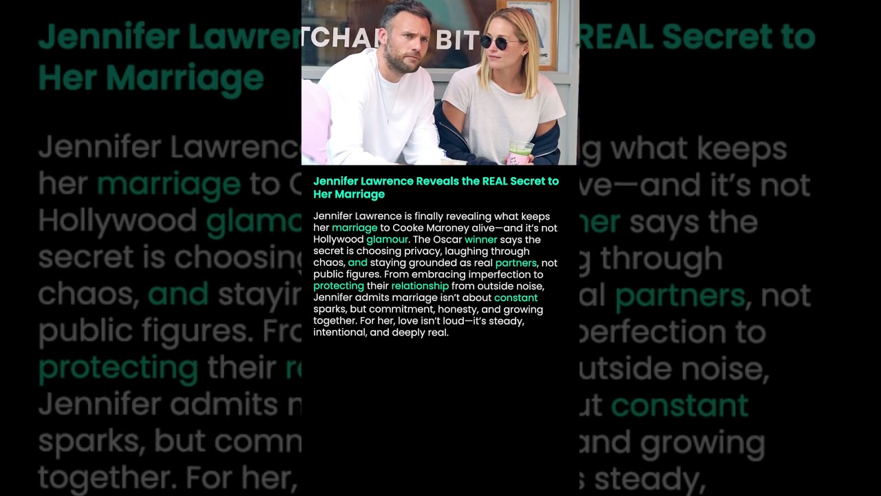Jennifer Lawrence Reveals the REAL Secret to Her Marriage 