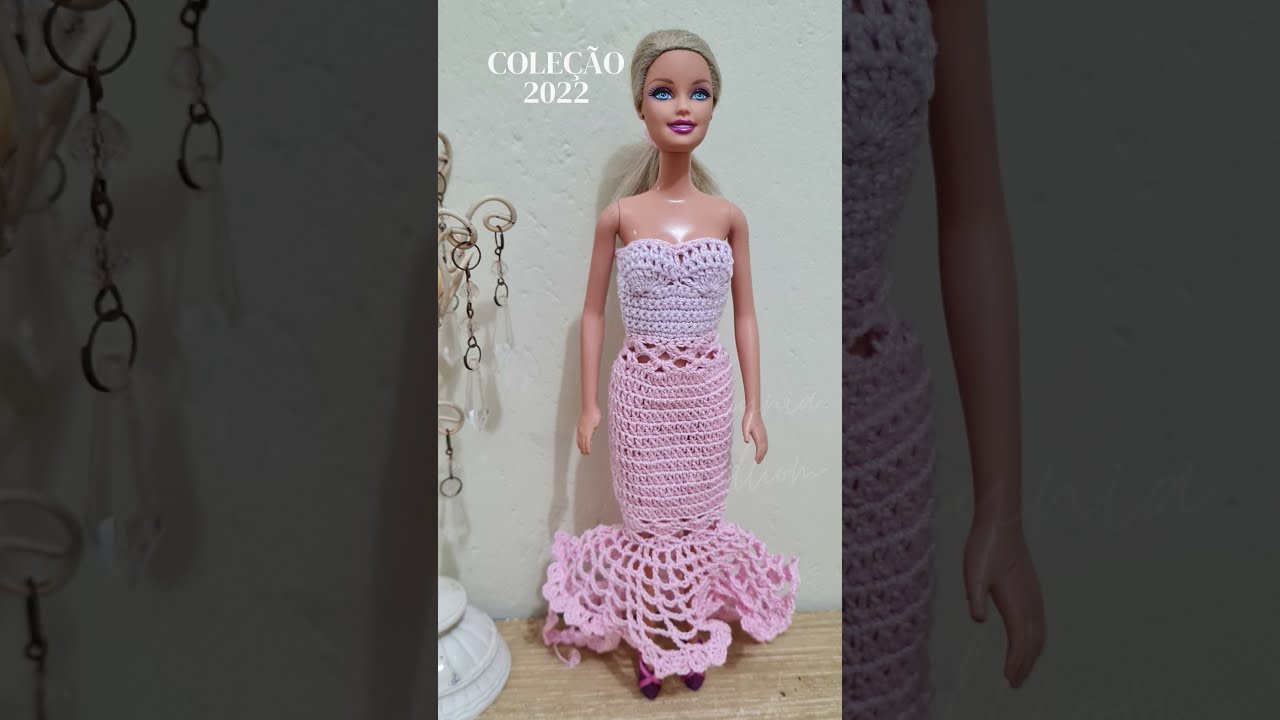 Roupas para boneca barbie cauda de sereia crochê / roupa de boneca / sereia  / mermaid / roupa de sereia / coleção oceano / coleção/ colecionadores /  brinquedos / crochet girl / vbe presentes