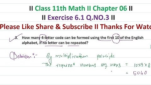 Class 11th | Exercise 6.1 Q.No 03  | Permutations and Combinations | #maths NCERT solutions | CBSE