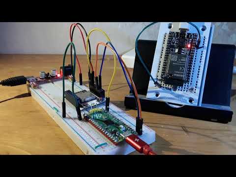 RPi Pico + ESP32-S remote control ESP32-DevKitC via WiFi TCP, using MicroPython.