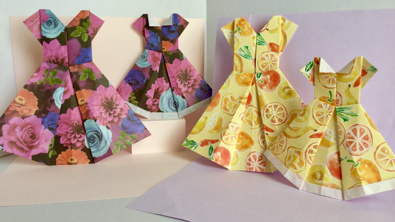 折り紙 ワンピース Origami Dress Youtube