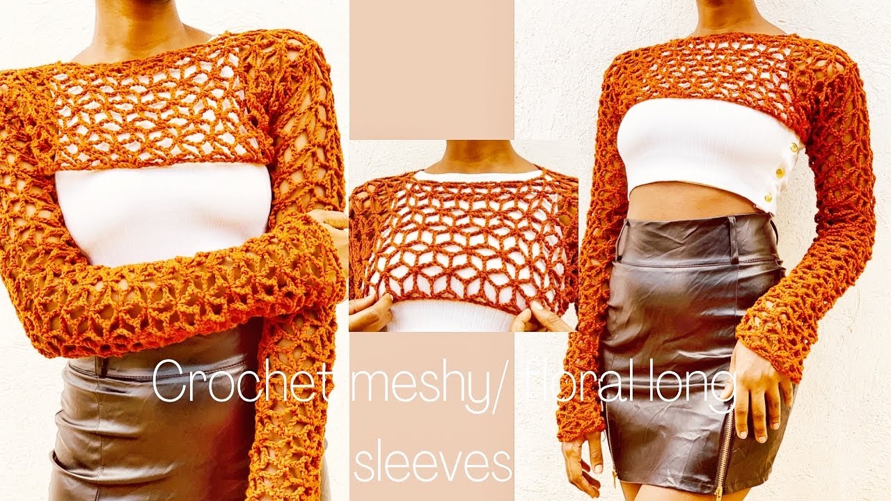 Flowery long sleeves [crochet tutorial] @ZxCrochets 