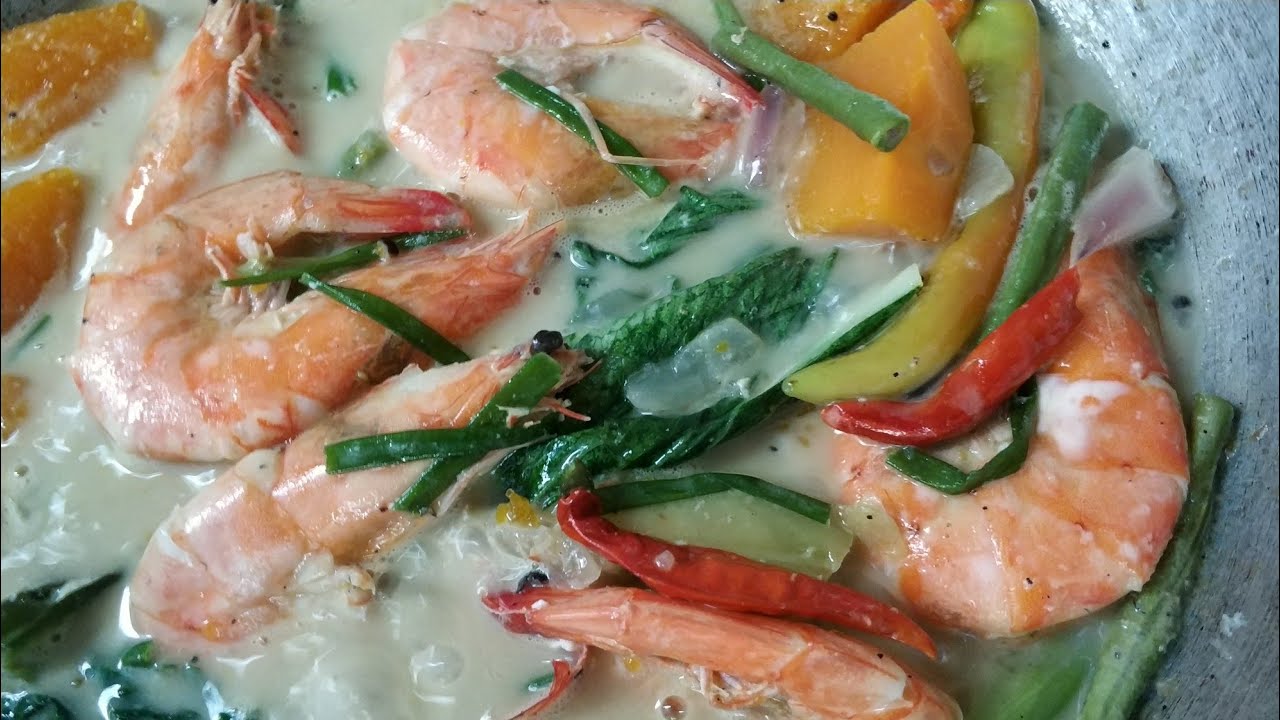 Ginataang Hipon with Sitaw at Kalabasa | Shrimp - YouTube