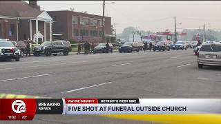 5 people, including suspect, shot outside Detroit church having funeral service