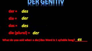 Work with the Genitive Case in German - www.germanforspalding.org