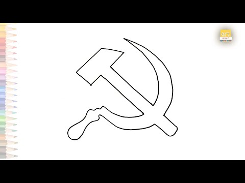 Hammer and Sickle drawing easy | Серп и молот рисунок | How to draw Hammer and Sickle simply| #easy