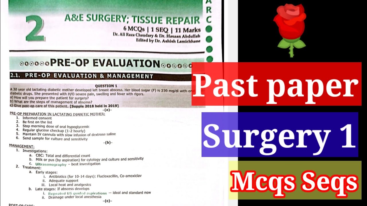 tissue repair Surgery 1. past papers MCQS SEQS #mbbs #finalyearMbbs # ...