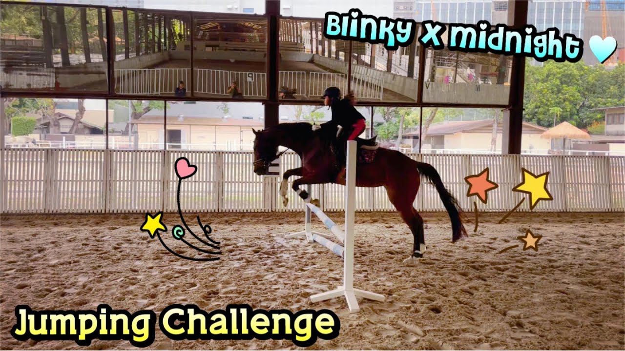 Blinky x Midnight the Exrace Horse Jumping Challenge ขี่ม้าแข่งปลดกระโดดข้ามเครื่องกีดขวางแข่ง