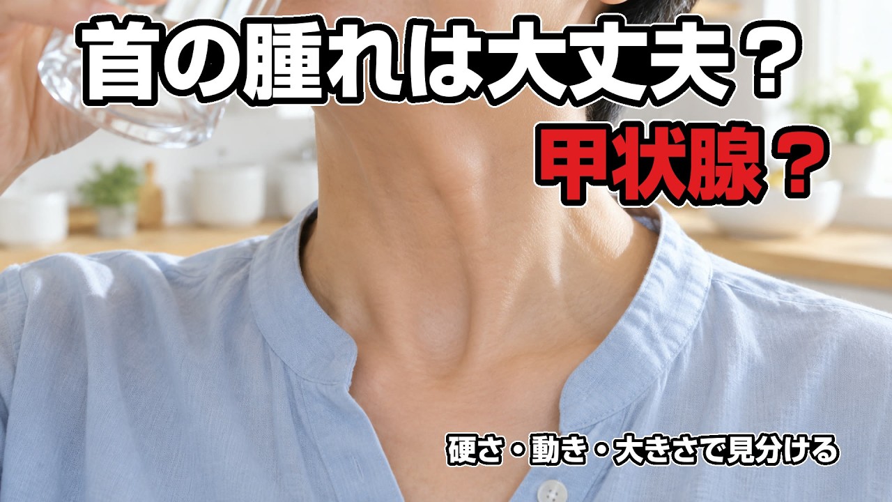 首のしこりは甲状腺？どう見分ける｜硬さ・飲み込んだときの動き・大きくなる速さ